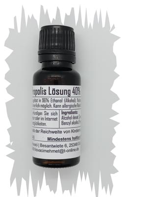 Propolislösung: Enthält 40% Propolis
