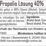 Propolislösung: Enthält 40% Propolis